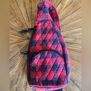 NWT Vera Bradley essential compact sling tango red Buffalo check